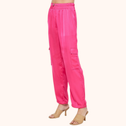 Elastic Drawstring Satin Jogger