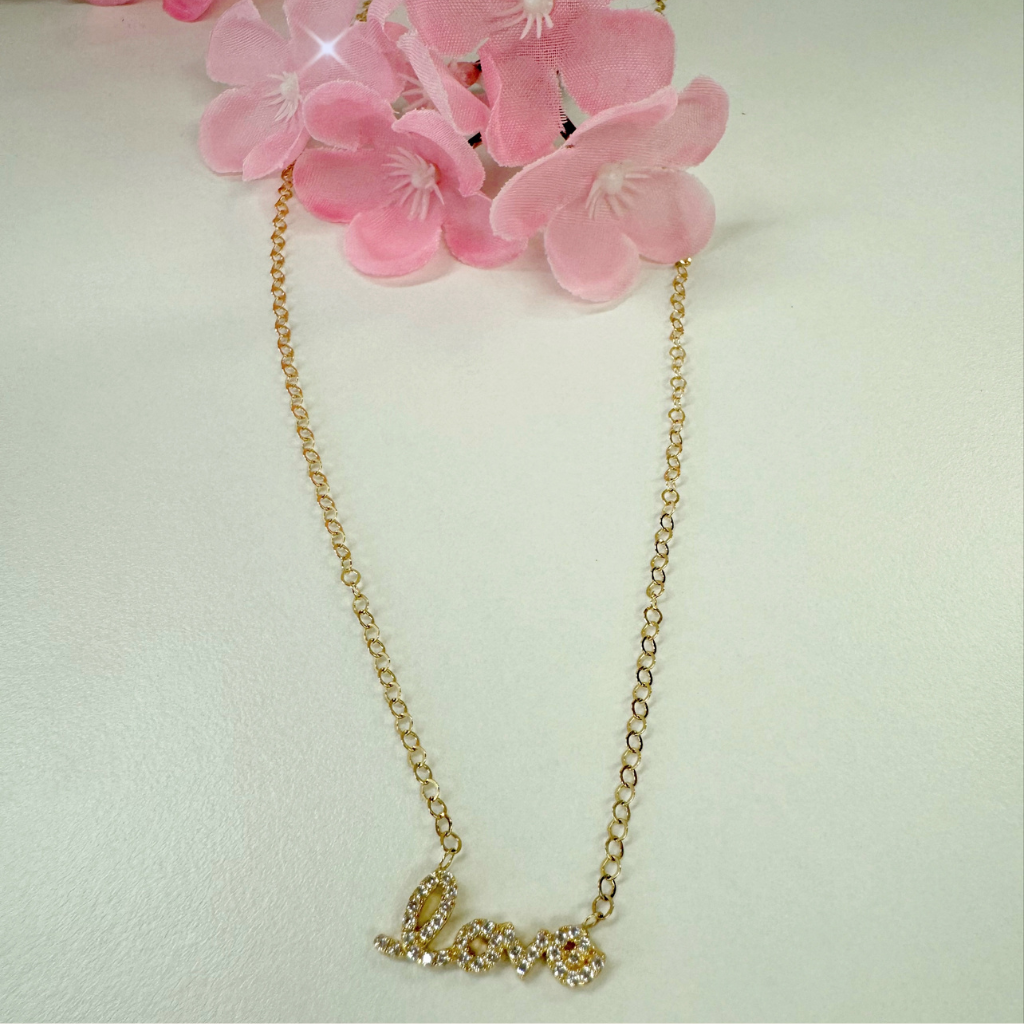 Luminous Italian Gold Chain with Love Pendant