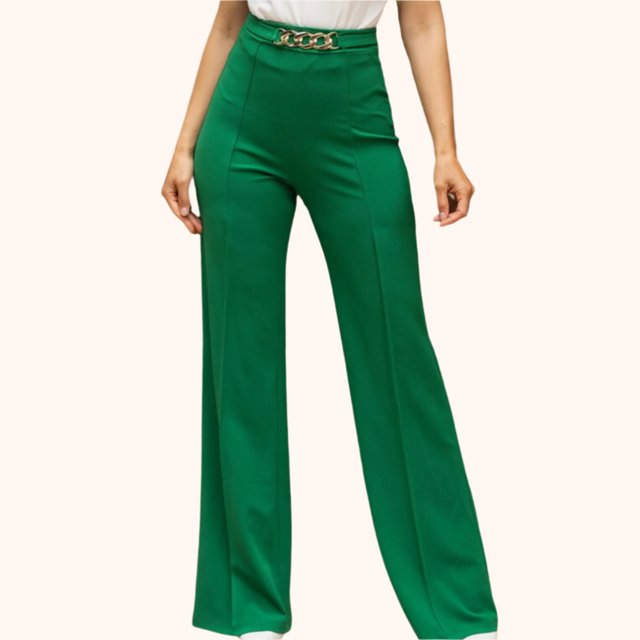 High waist Pants With Hardware