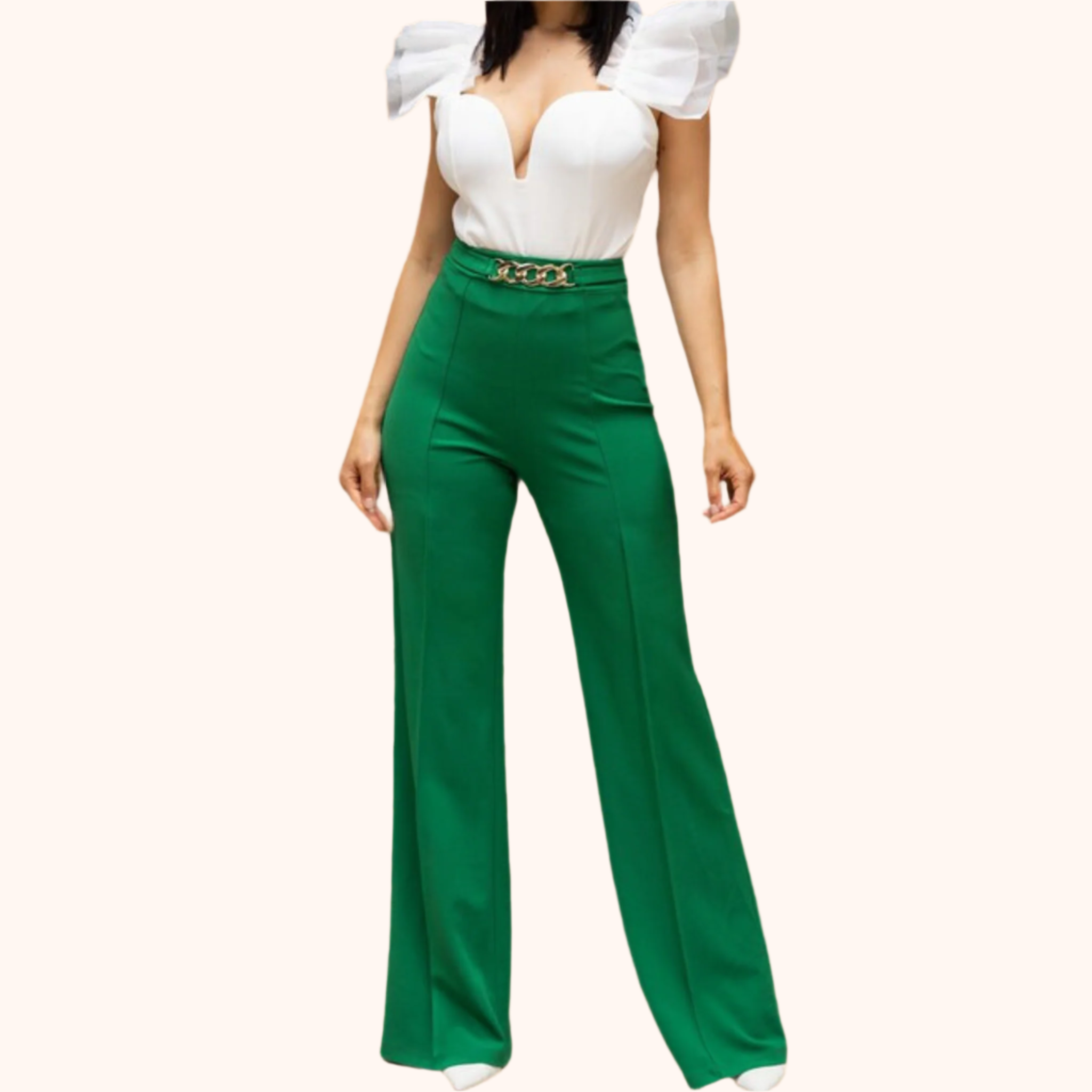 High waist Pants With Hardware