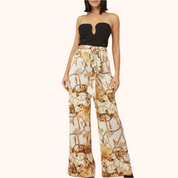 High Waist Print Woven Pants