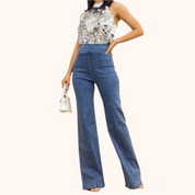 High Waist Washed Denim Stretch