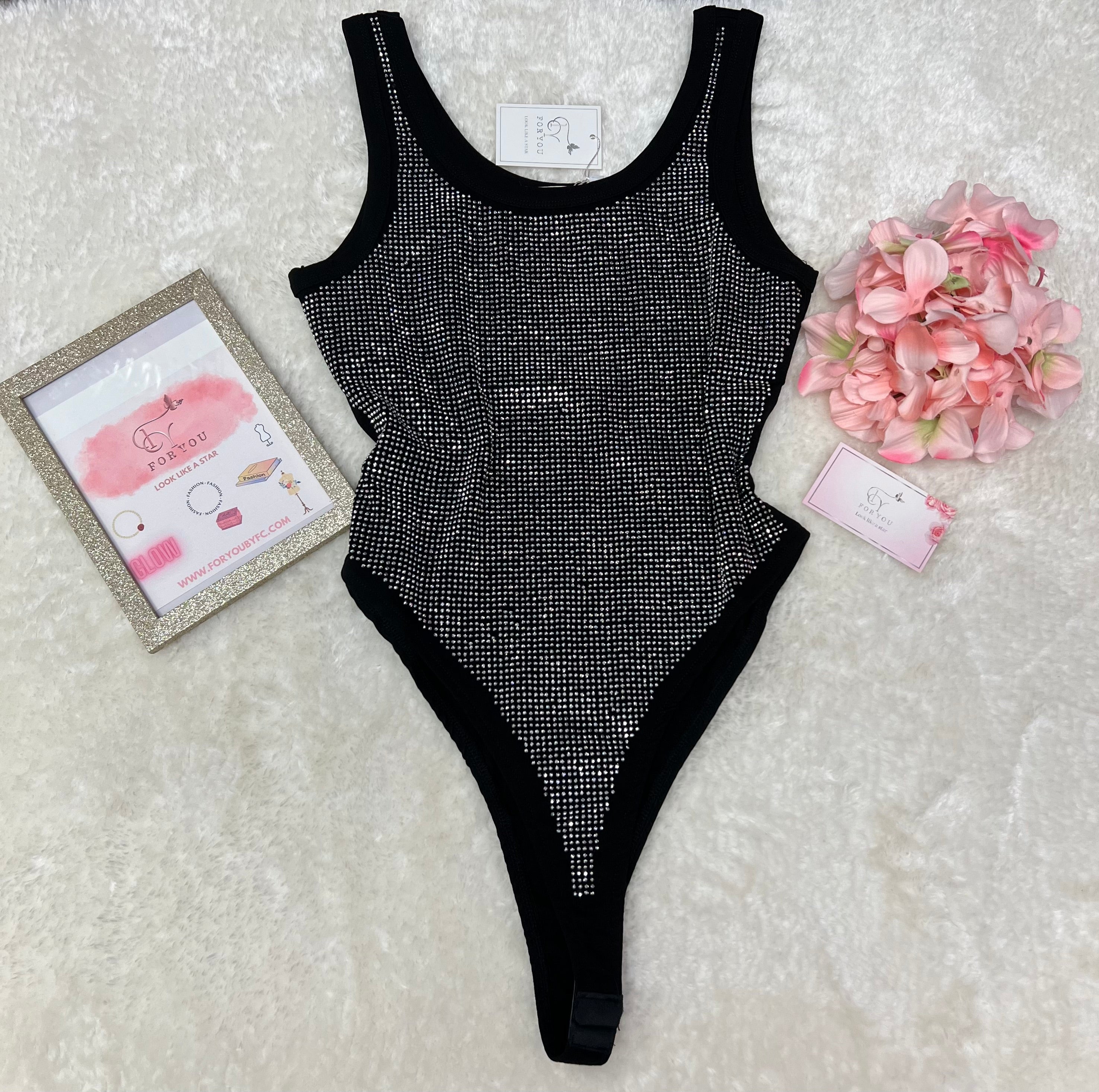 Solid Color Rhinestone Bodysuit