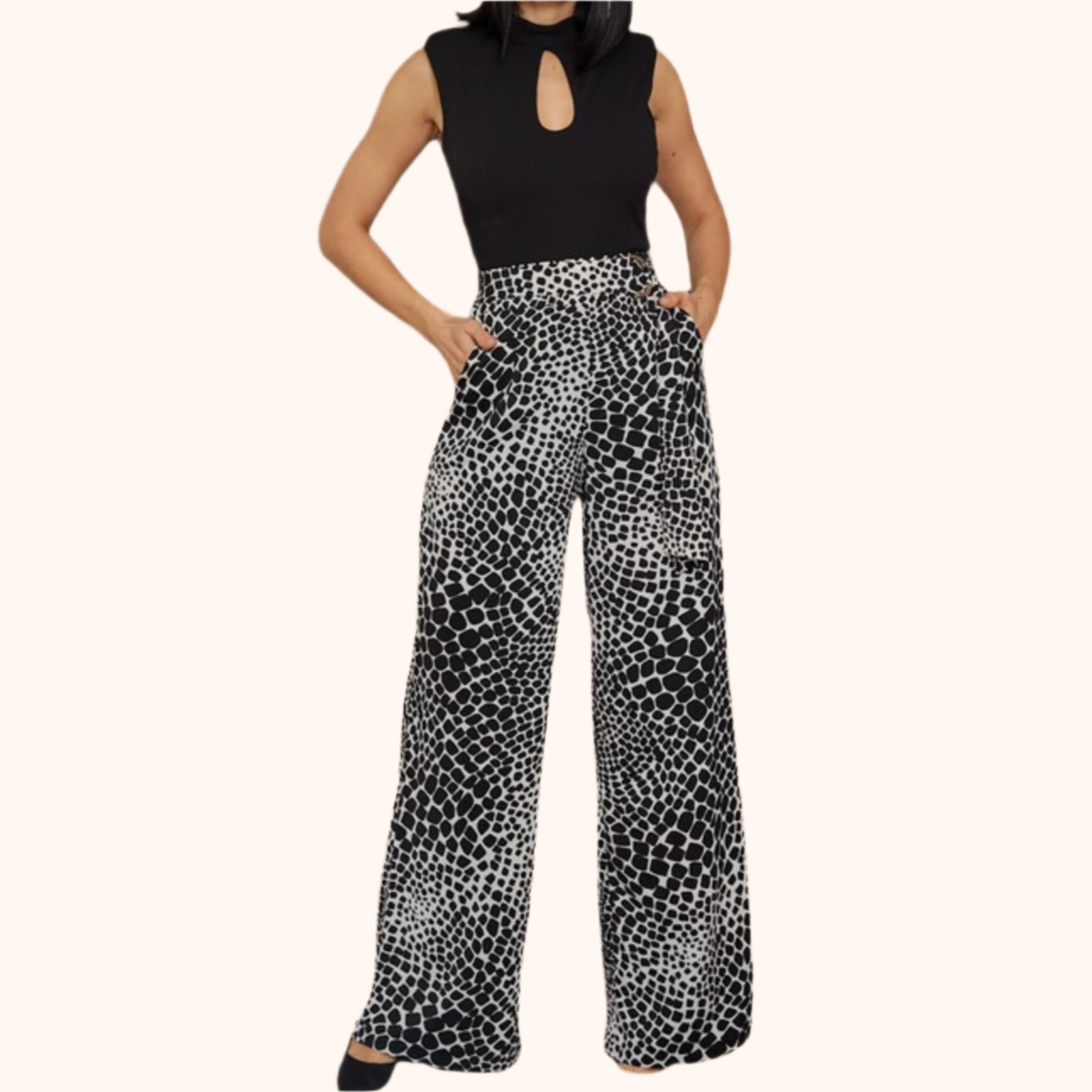 Print Woven Fashion Pants.