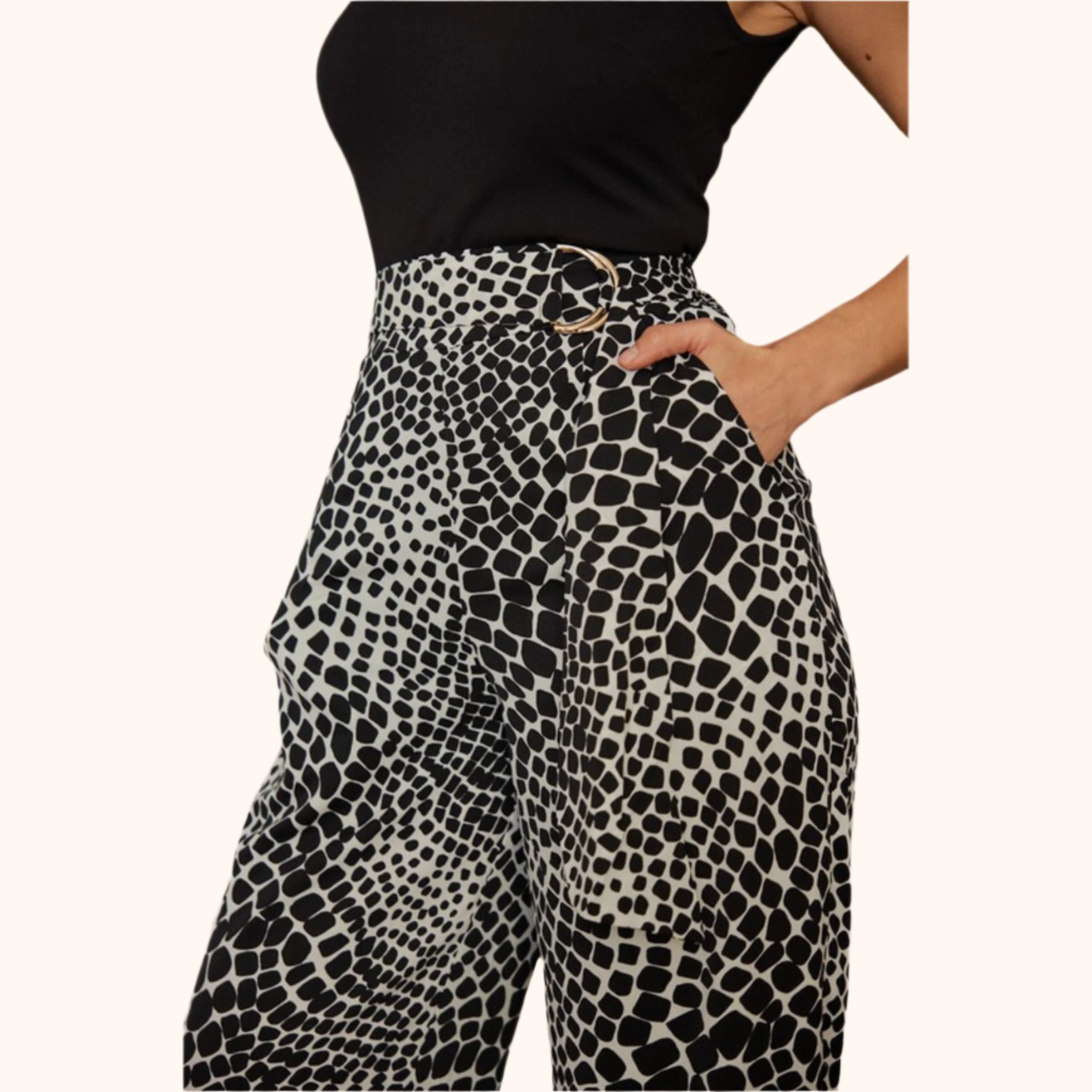 Print Woven Fashion Pants.