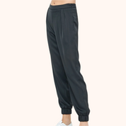 Pleated Detail Satin Jogger Pants