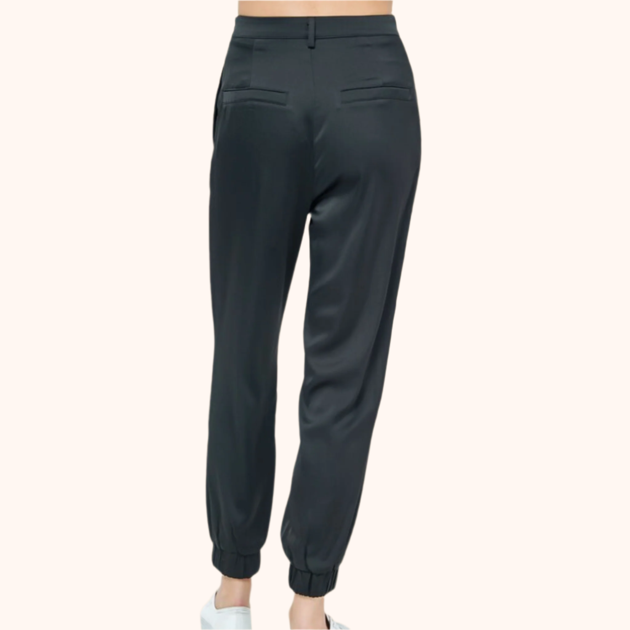 Pleated Detail Satin Jogger Pants