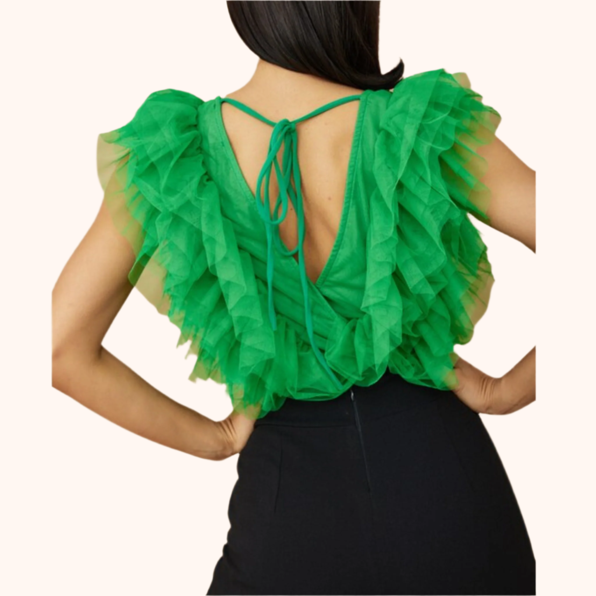 Ruffled Mesh Fashion Bodysuit