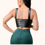 Sexy Faux Leather Crop Top