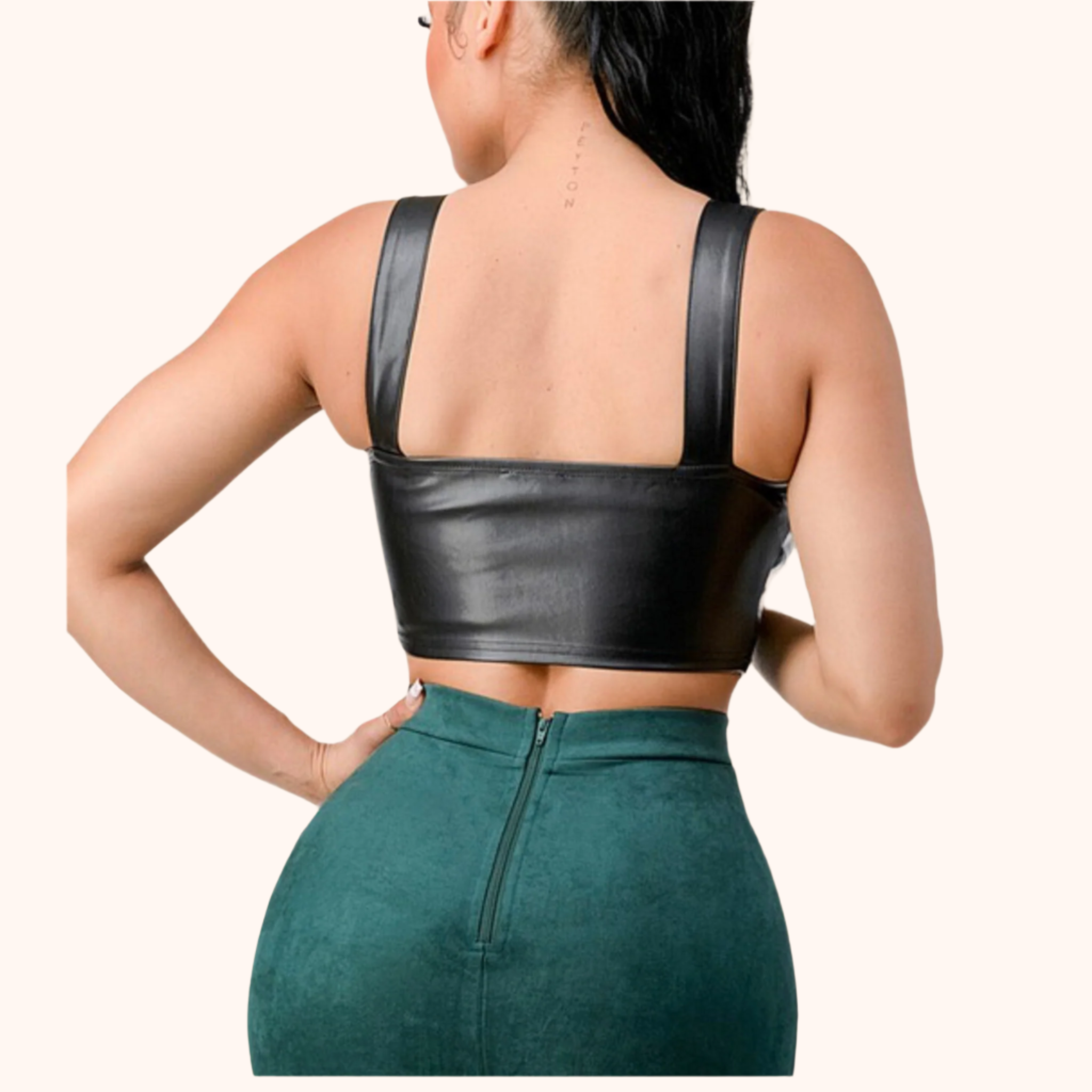 Sexy Faux Leather Crop Top