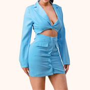 Sky Blue Blazer Dress