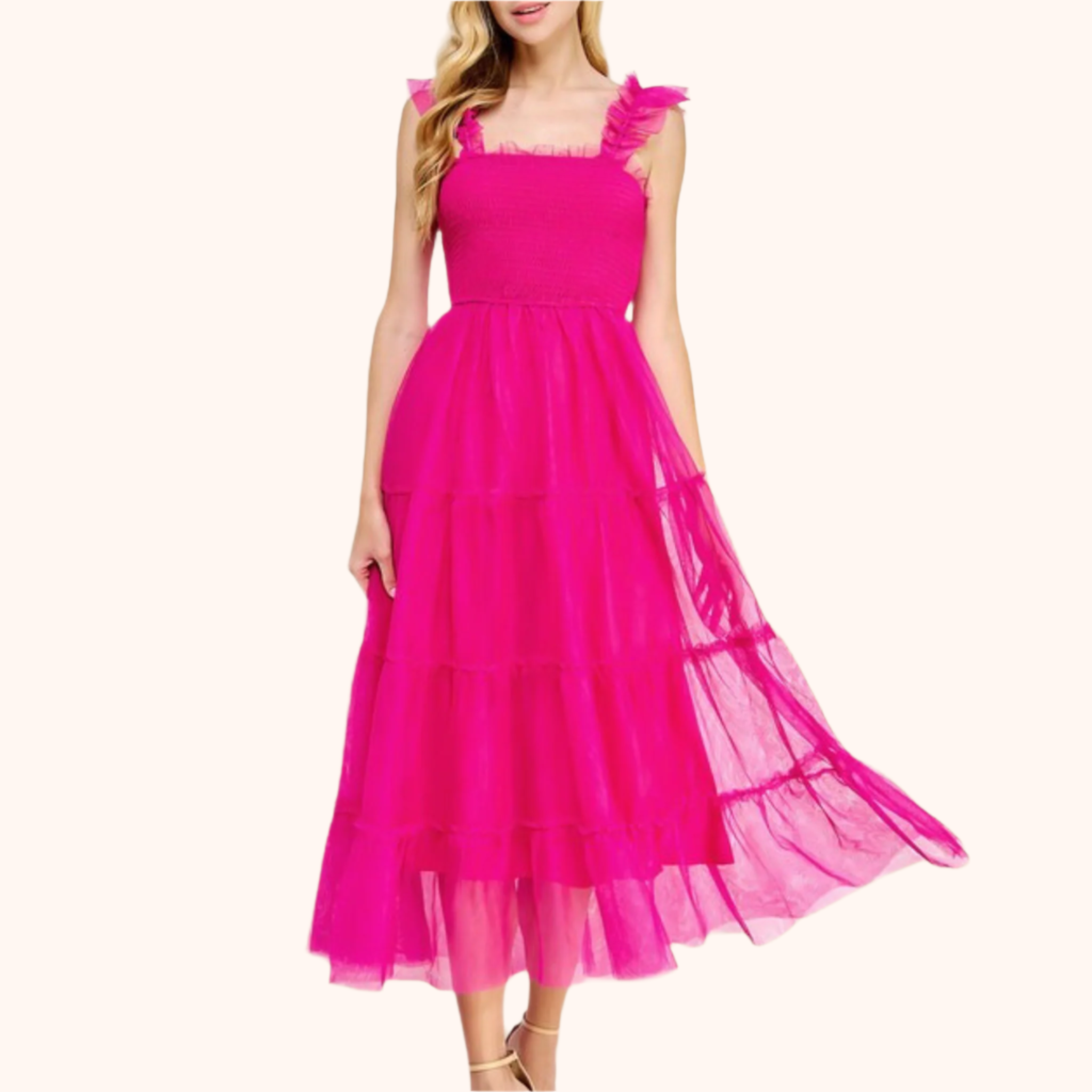 Sleeveless Tiered Tulle Dress