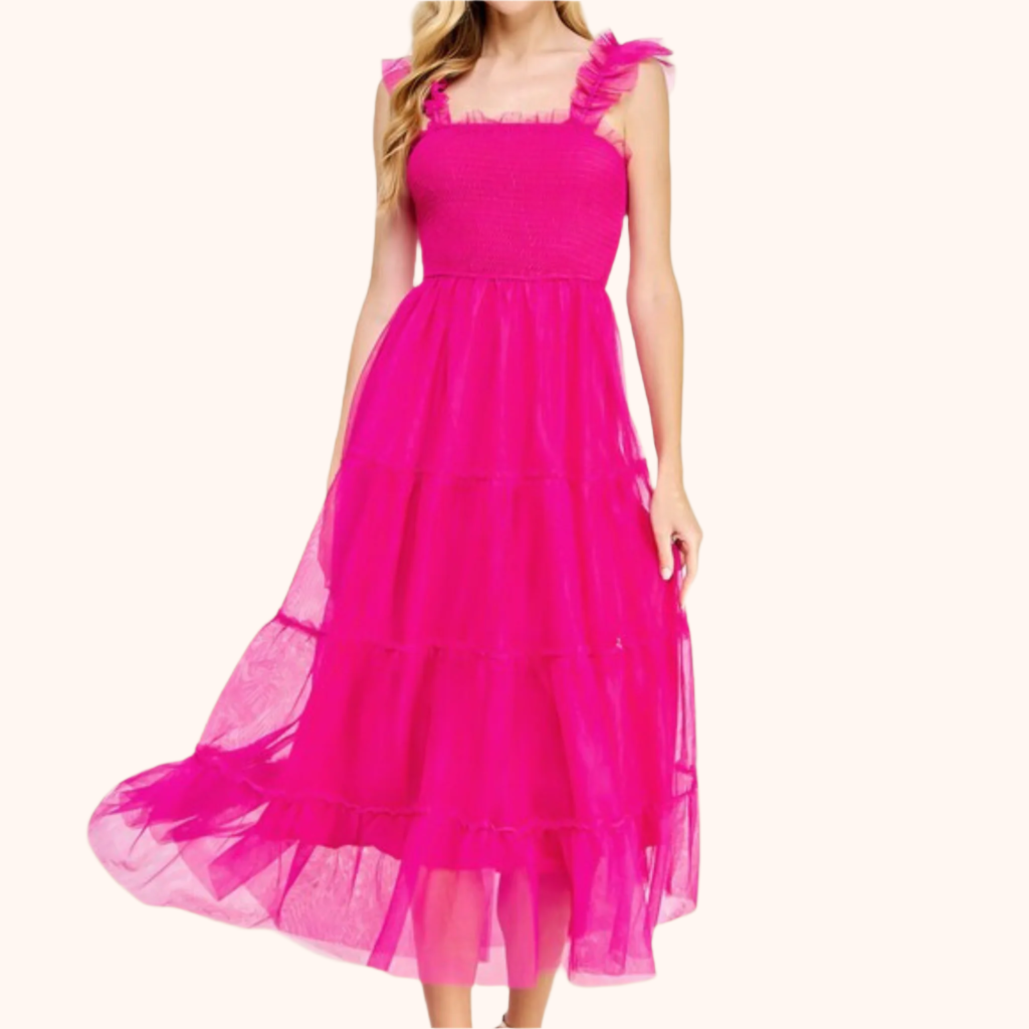 Sleeveless Tiered Tulle Dress