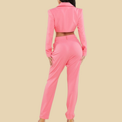 Super Chic Pink Two Piece Pants and Blazer