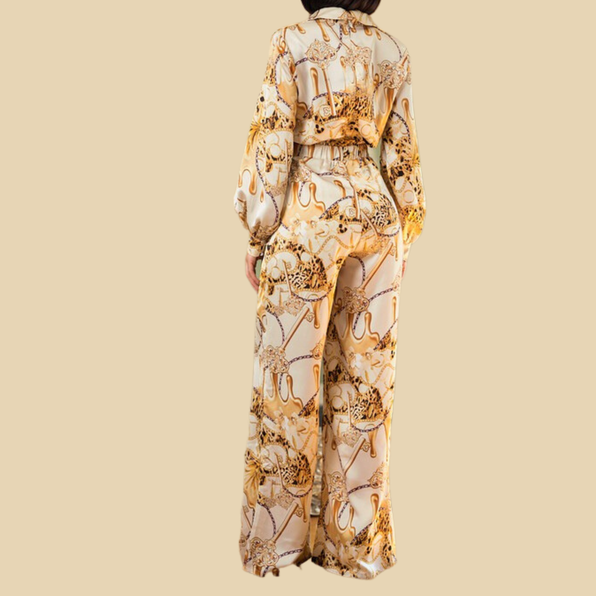 Woven Print Fashion Jumpsuit