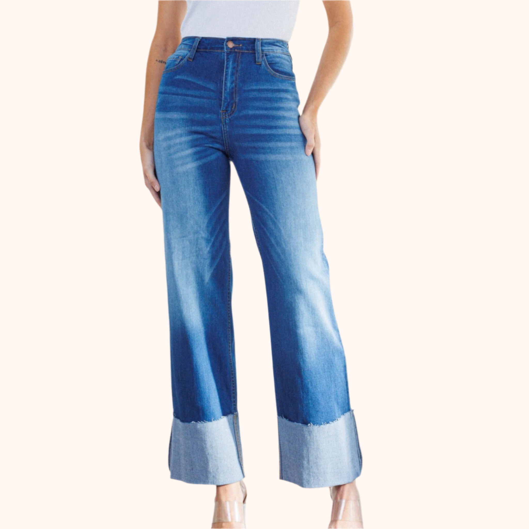 Wide Jeans Medium Stone.