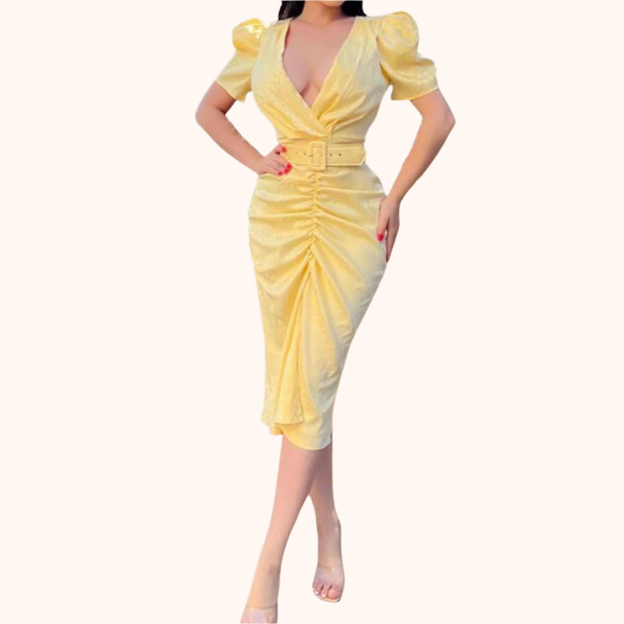 Vestido midi amarillo