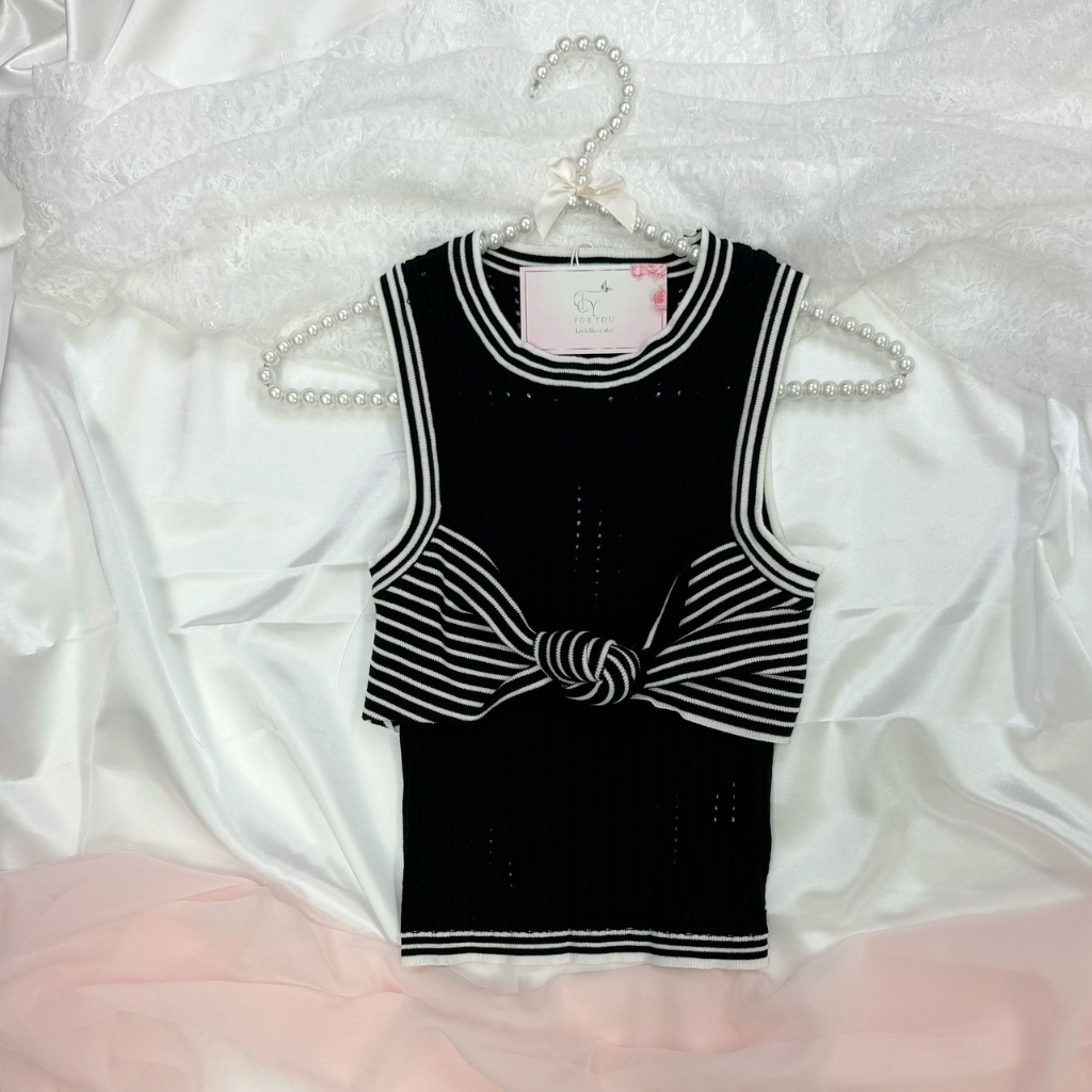 Ruched Bow String Top